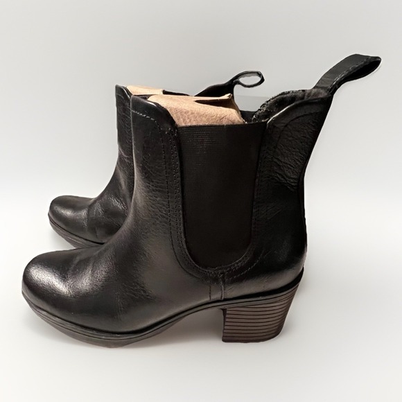 Clarks Black‎ Leather Chelsea Ankle Boots Block Heel Womens 5.5 M 261439404030 - Picture 4 of 6